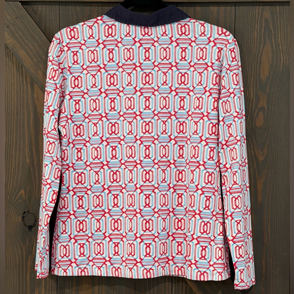 J. McLaughlin Women’s‎ Signature Catalina Geometric Print 3/4 Sleeve Top Size M - Picture 2 of 7